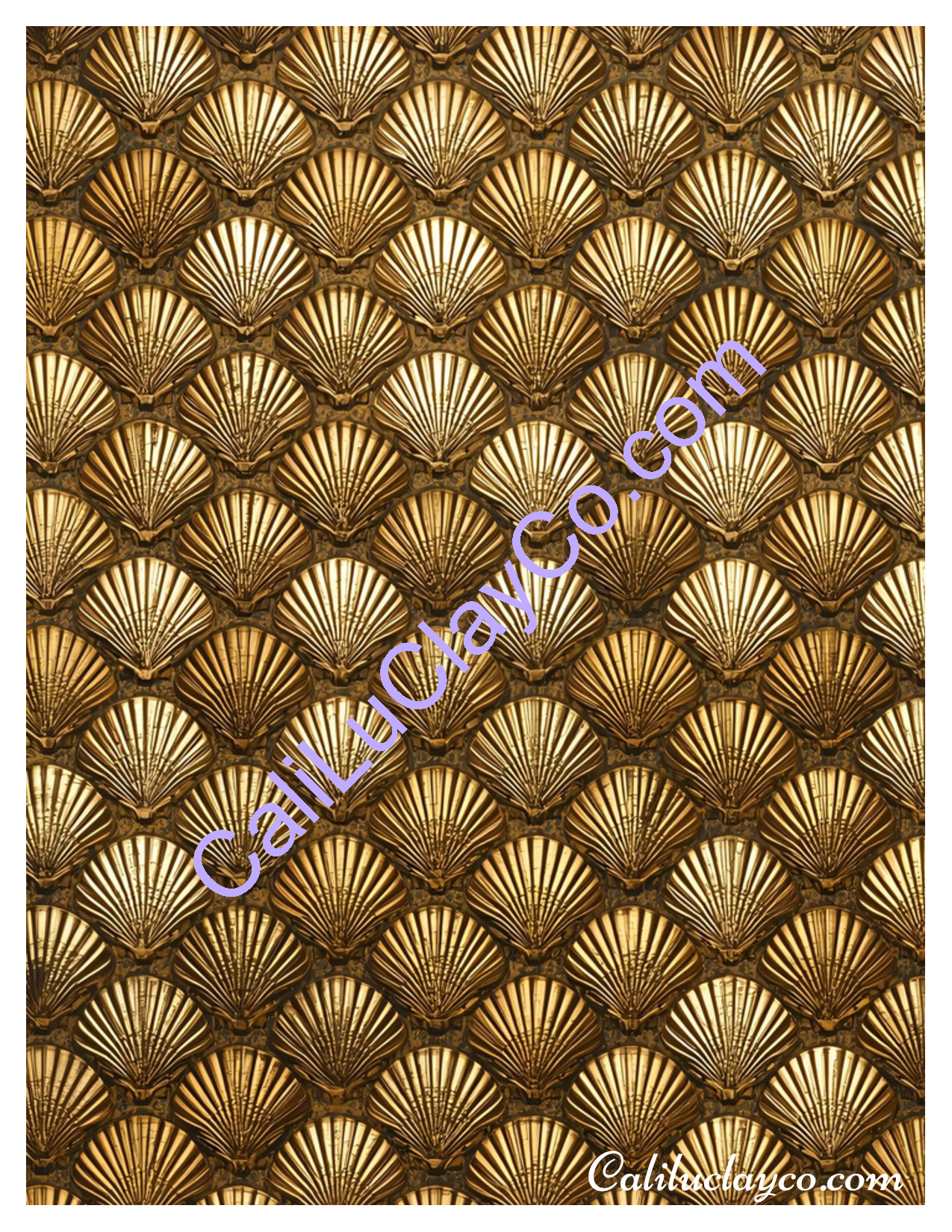 Gold Shell Pattern Polymer Clay Water-Soluble Transfer Sheet / Tattoo Paper