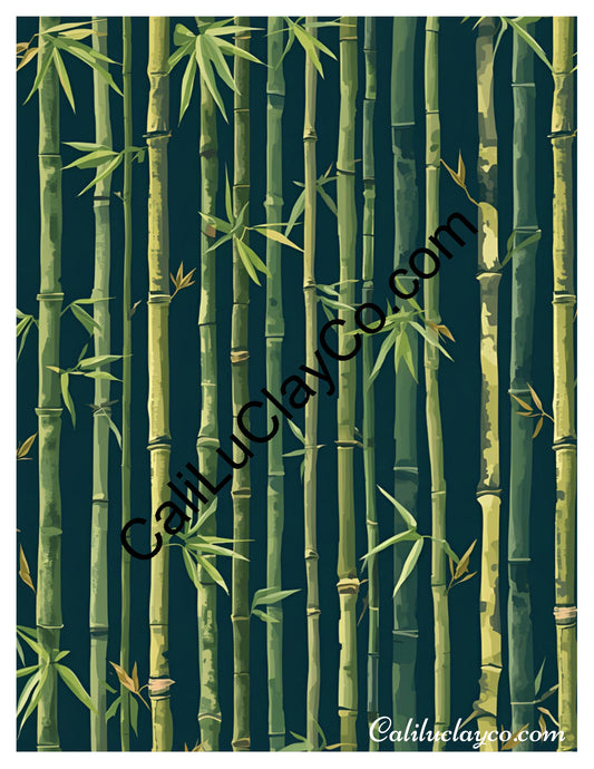 Bamboo #6 Left & Right Polymer Clay Water-Soluble Transfer Sheet / Tattoo Paper