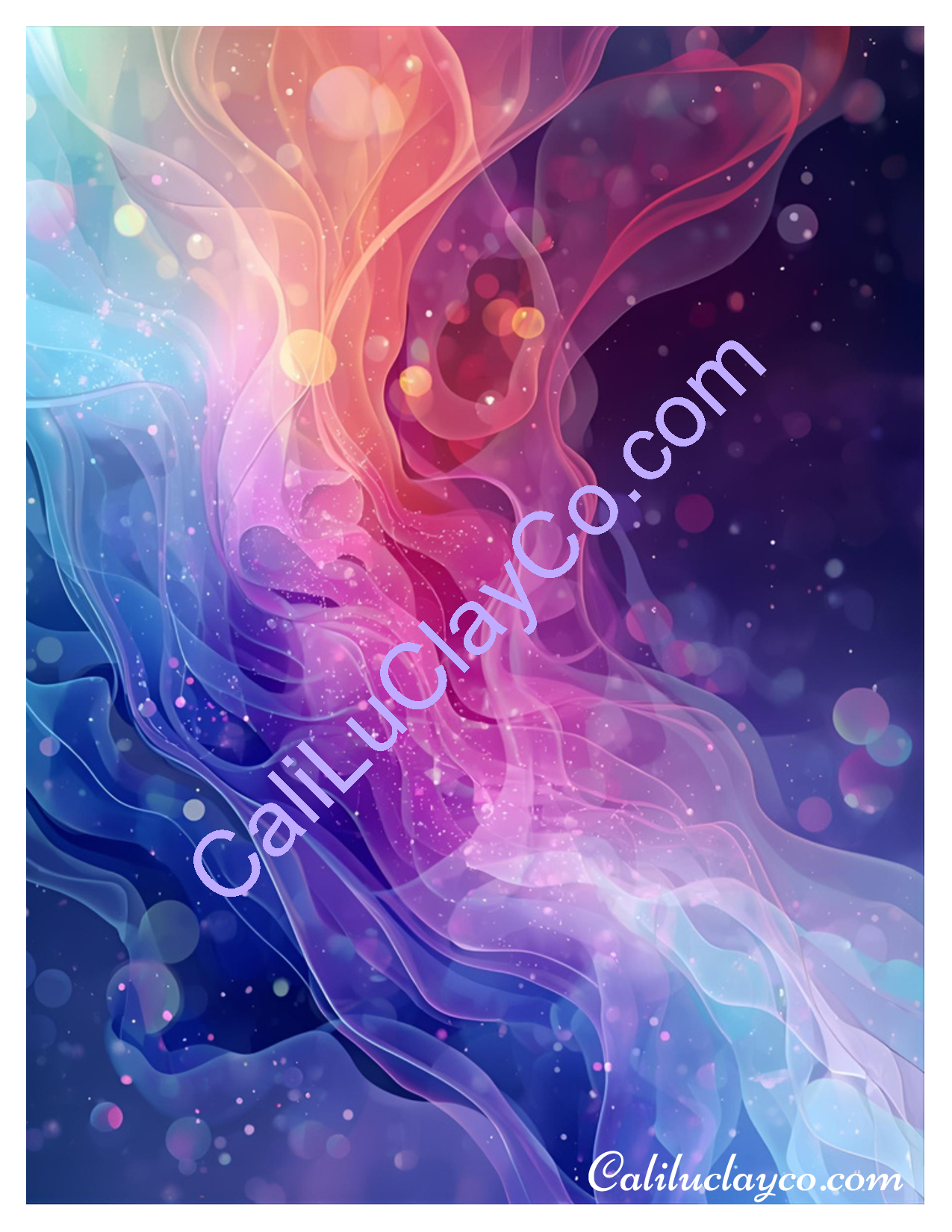 Rainbow Marbling Left & Right & Mirrored 4X Polymer Clay Water-Soluble Transfer Sheet / Tattoo Paper