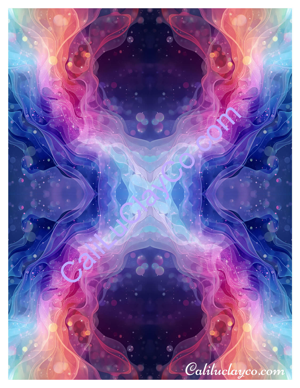 Rainbow Marbling Left & Right & Mirrored 4X Polymer Clay Water-Soluble Transfer Sheet / Tattoo Paper