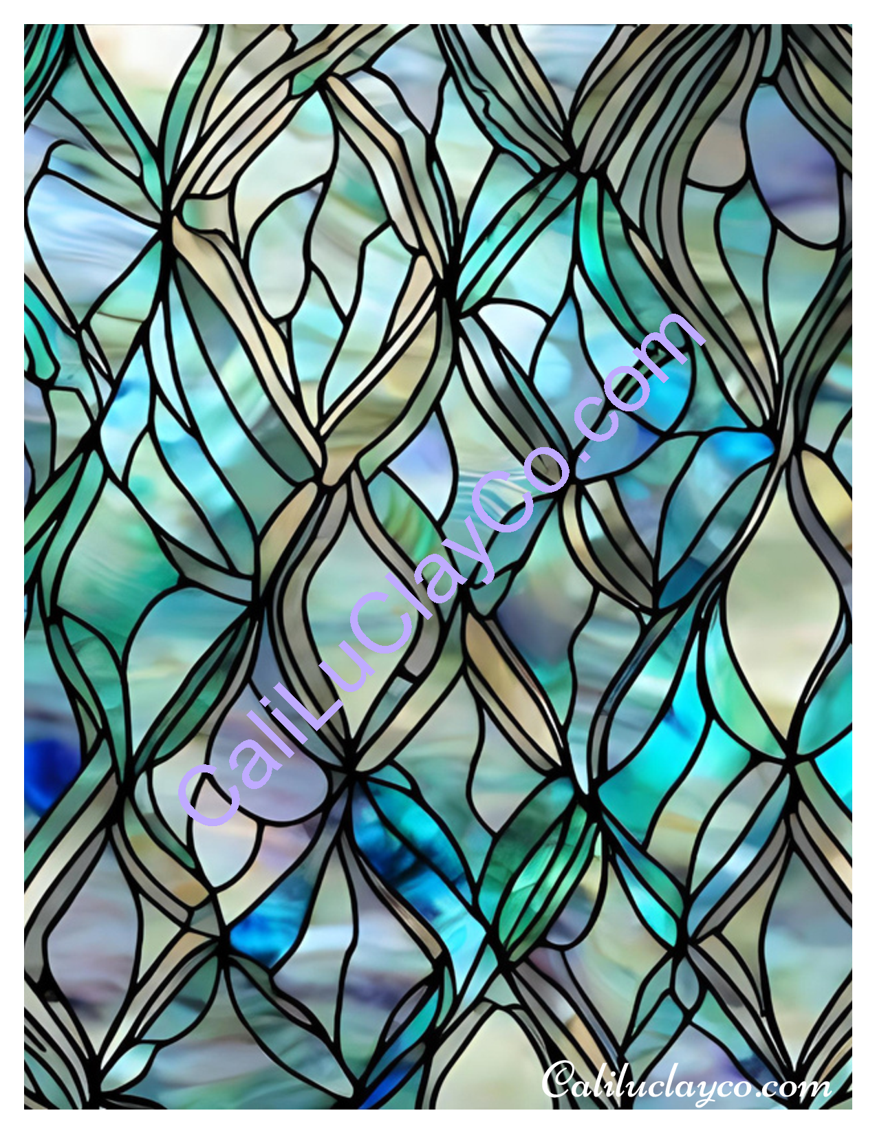 Multi Colored Stained Glass Left, Right & Multi Polymer Clay Water-Soluble Transfer Sheet / Tattoo Paper