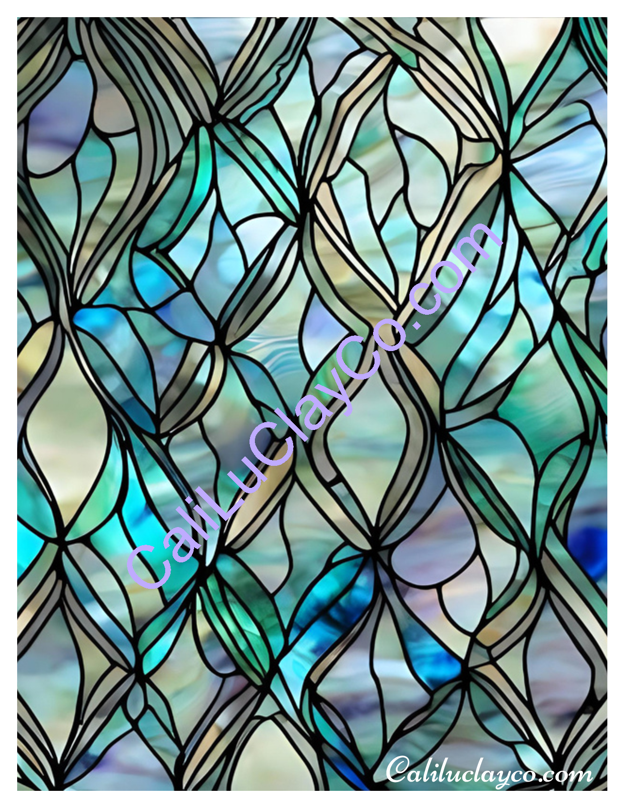 Multi Colored Stained Glass Left, Right & Multi Polymer Clay Water-Soluble Transfer Sheet / Tattoo Paper