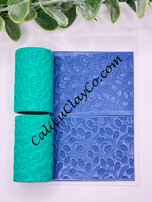 Pinecones & Pineneedles Texture Roller for Polymer Clay/Fondant/Cookie Dough