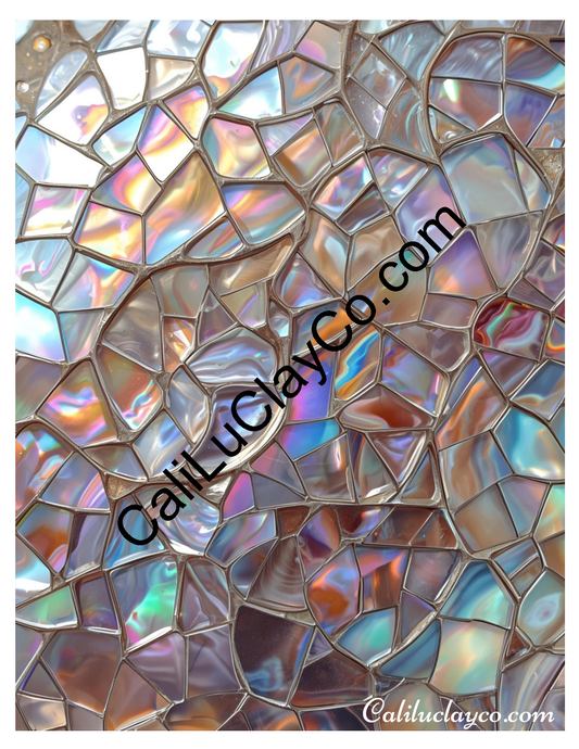 Mother of Pearl Left & Right Polymer Clay Water-Soluble Transfer Sheet / Tattoo Paper