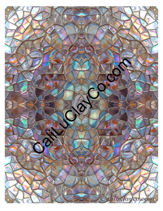 Mother of Pearl Mirrored Polymer Clay Water-Soluble Transfer Sheet / Tattoo Paper
