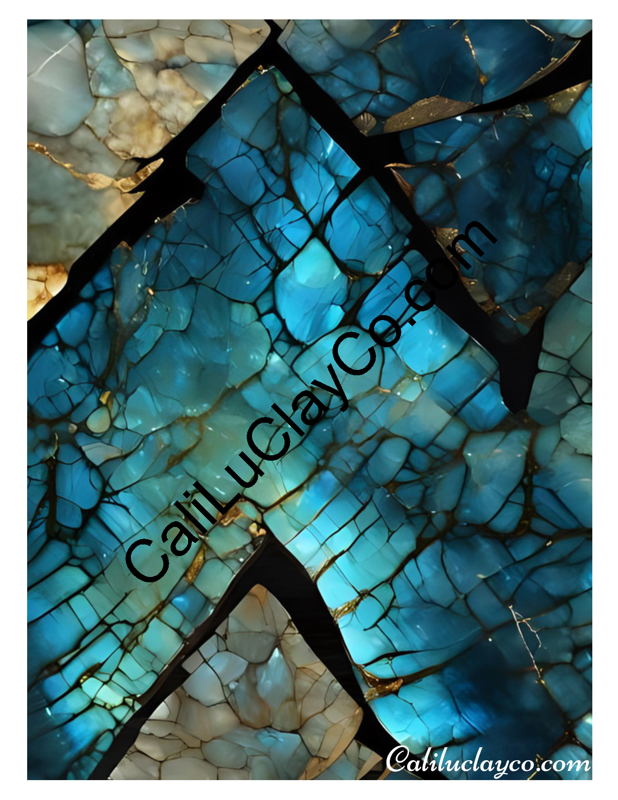 Labradorite #3 Left & Right Polymer Clay Water-Soluble Transfer Sheet / Tattoo Paper