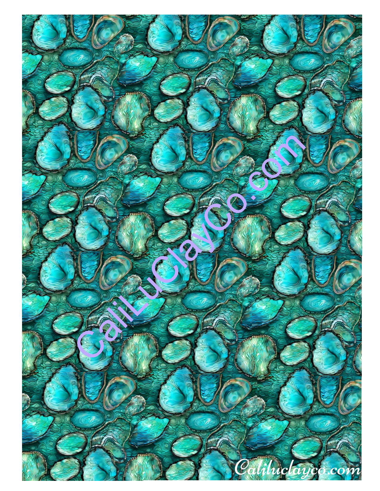 Abalone #6 Left & Right & MULTI X12 Polymer Clay Water-Soluble Transfer Sheet / Tattoo Paper
