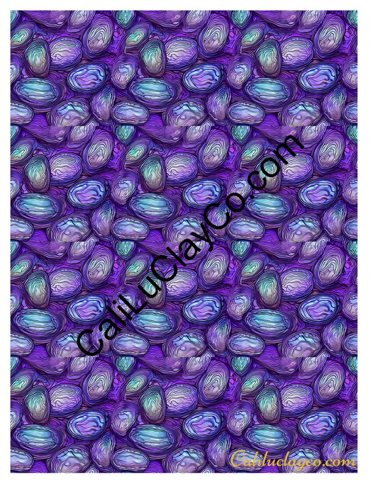 Purple Stones MULTI Left & Right Polymer Clay Water-Soluble Transfer Sheet / Tattoo Paper