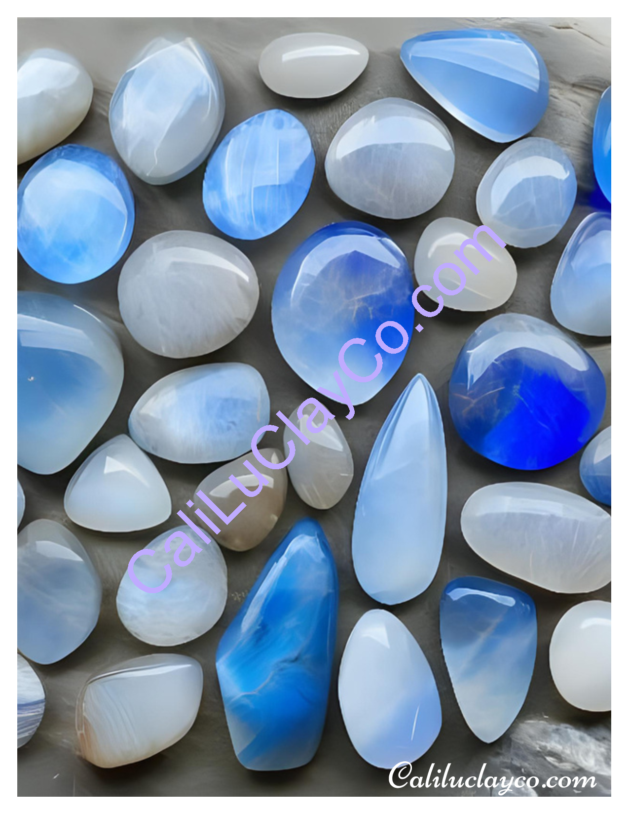 Moonstones #1 Left & Right Polymer Clay Water-Soluble Transfer Sheet / Tattoo Paper