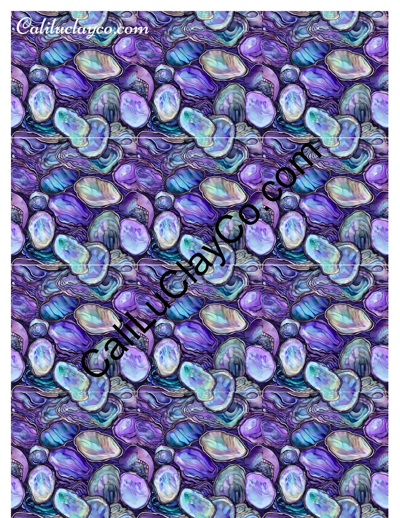 Purple & Teal Stones #22 MULTI Left & Right Polymer Clay Water-Soluble Transfer Sheet / Tattoo Paper