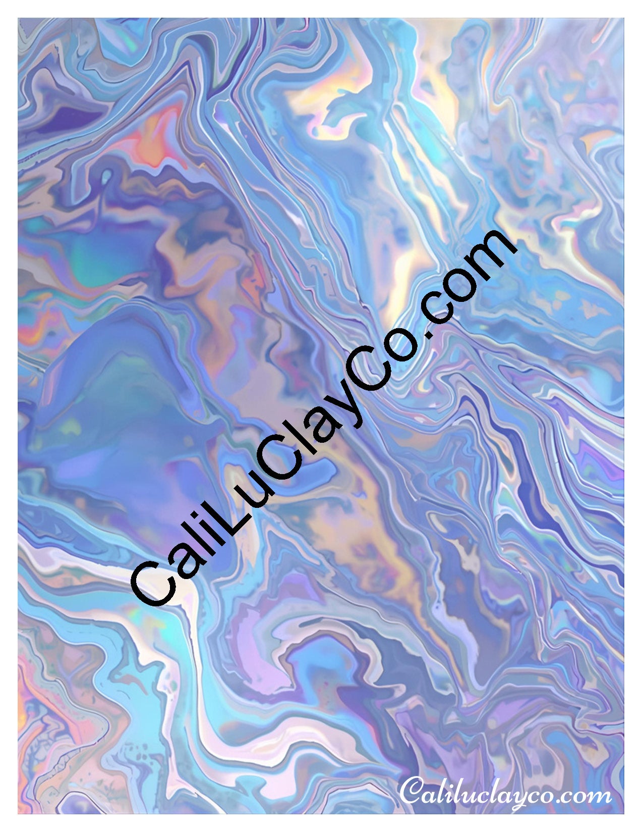 Pastel Marbling #2 Left & Right Polymer Clay Water-Soluble Transfer Sheet / Tattoo Paper
