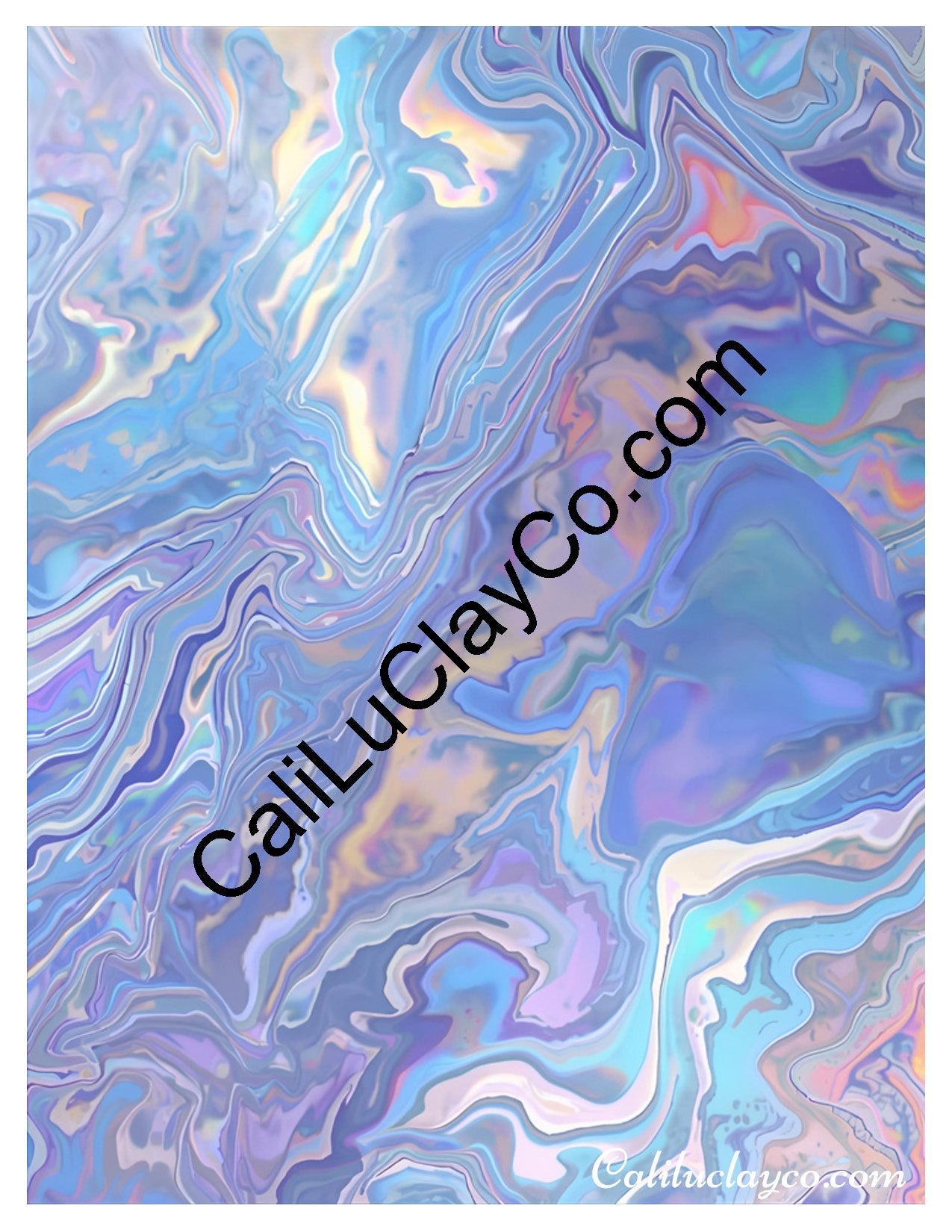 Pastel Marbling #2 Left & Right Polymer Clay Water-Soluble Transfer Sheet / Tattoo Paper