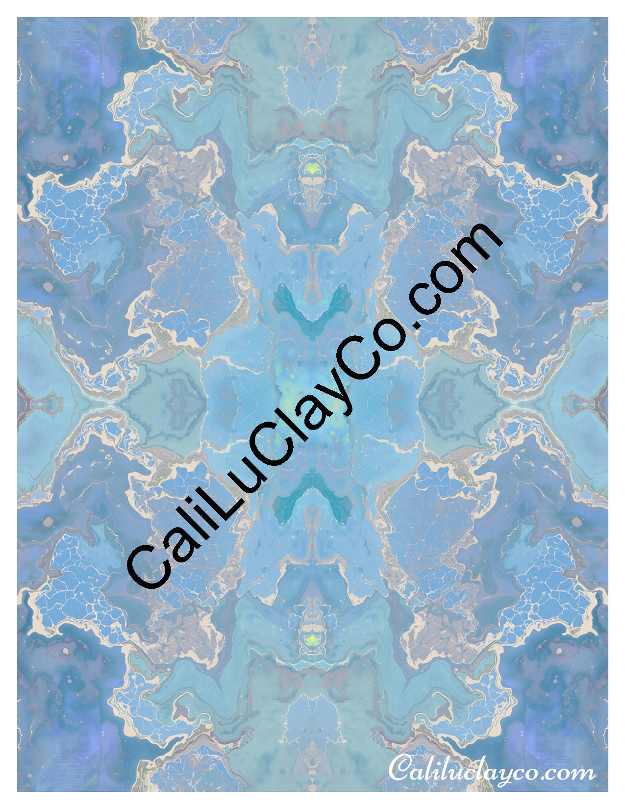 Pastel Marbling #3 Mirrored Polymer Clay Water-Soluble Transfer Sheet / Tattoo Paper