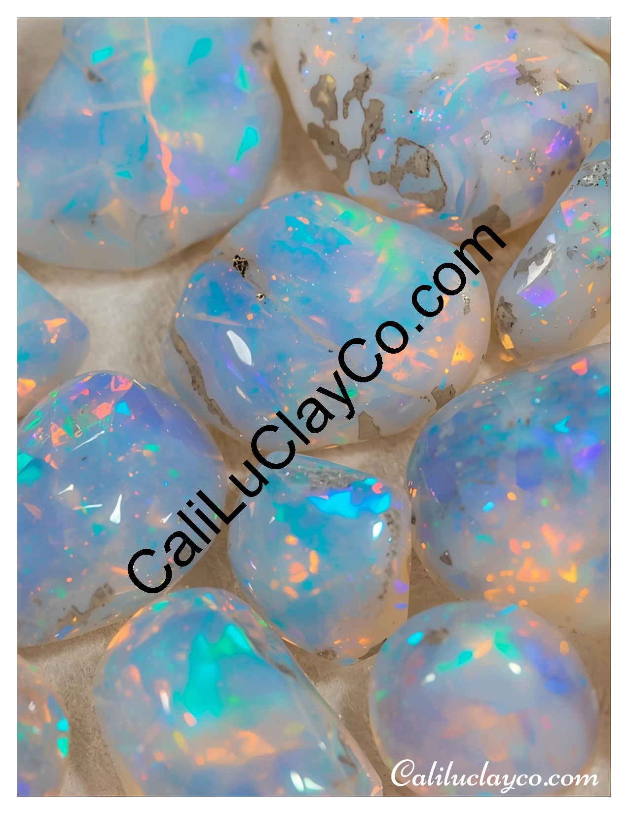 Opals #1 Left & Right Polymer Clay Water-Soluble Transfer Sheet / Tattoo Paper