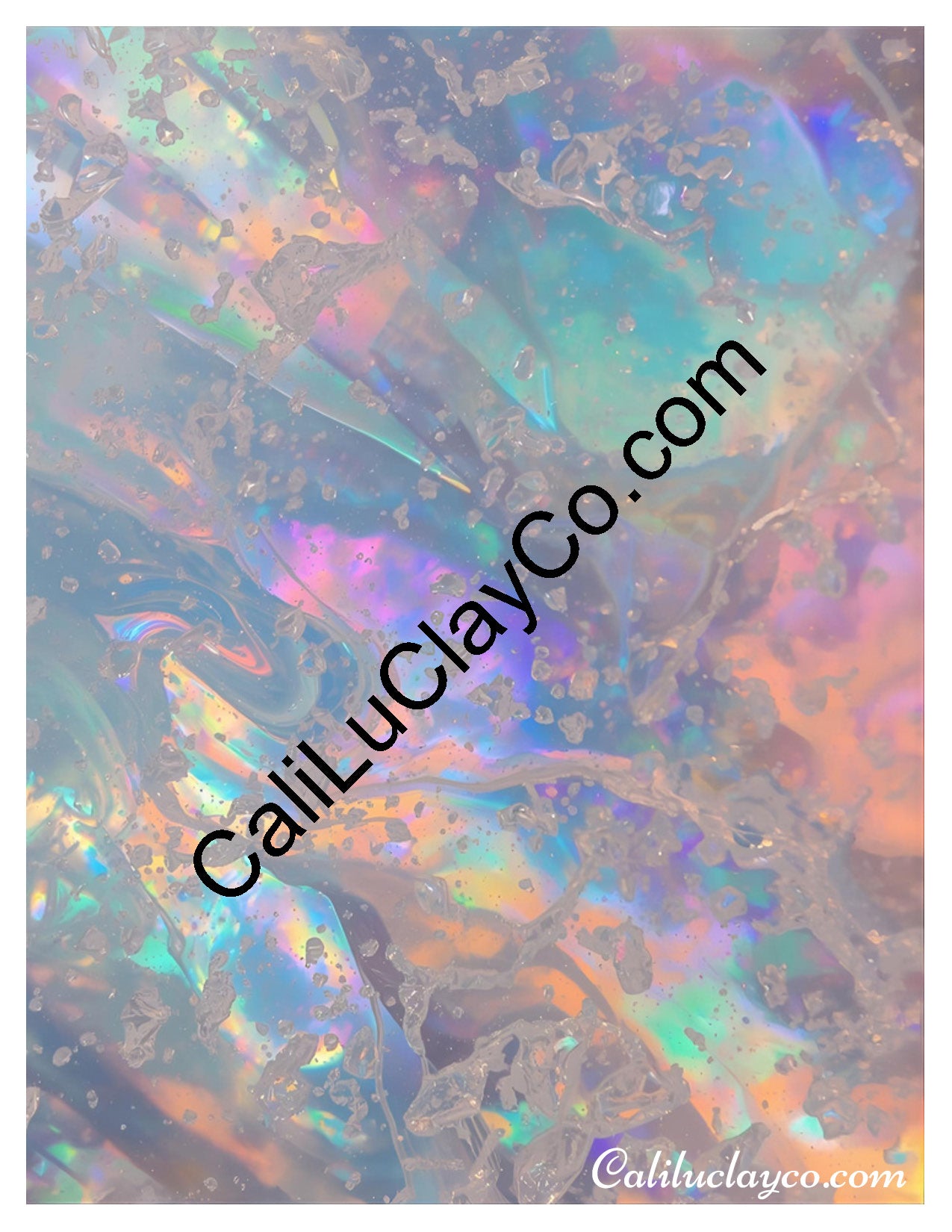 Opalescent Marbling #3 Left & Right Polymer Clay Water-Soluble Transfer Sheet / Tattoo Paper
