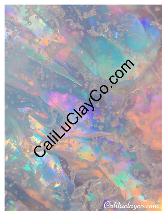 Opalescent Marbling #3 Left & Right Polymer Clay Water-Soluble Transfer Sheet / Tattoo Paper