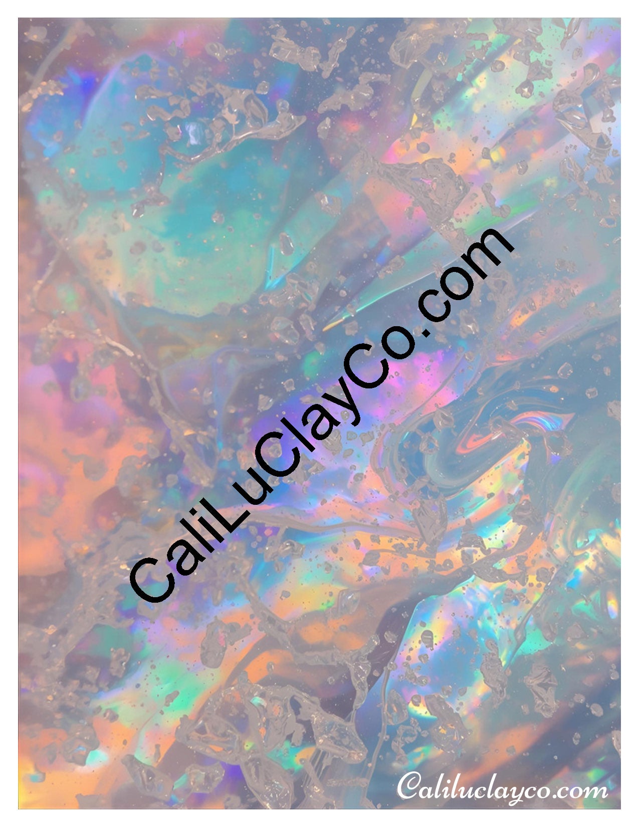 Opalescent Marbling #3 Left & Right Polymer Clay Water-Soluble Transfer Sheet / Tattoo Paper