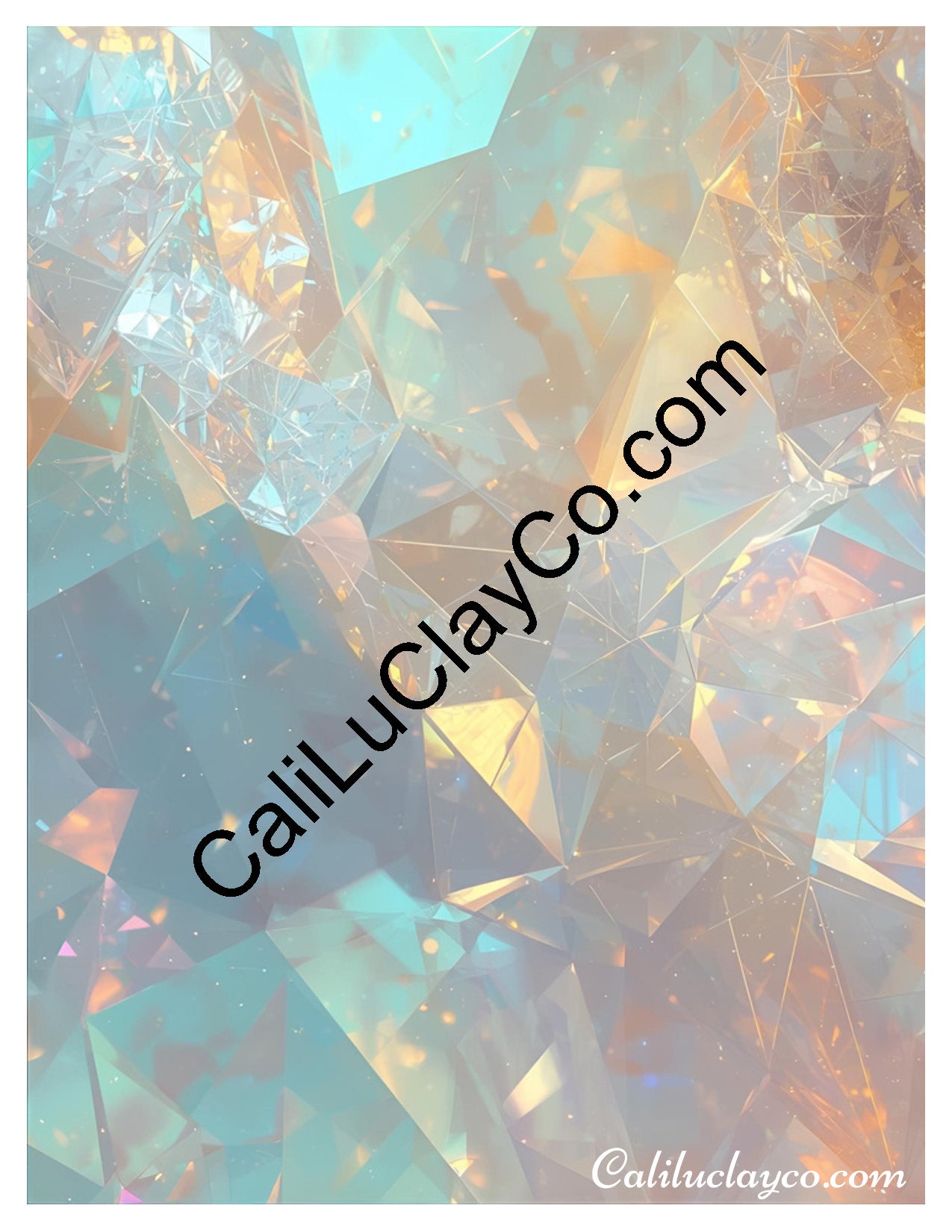 Opalescent Marbling #4 Left & Right Polymer Clay Water-Soluble Transfer Sheet / Tattoo Paper
