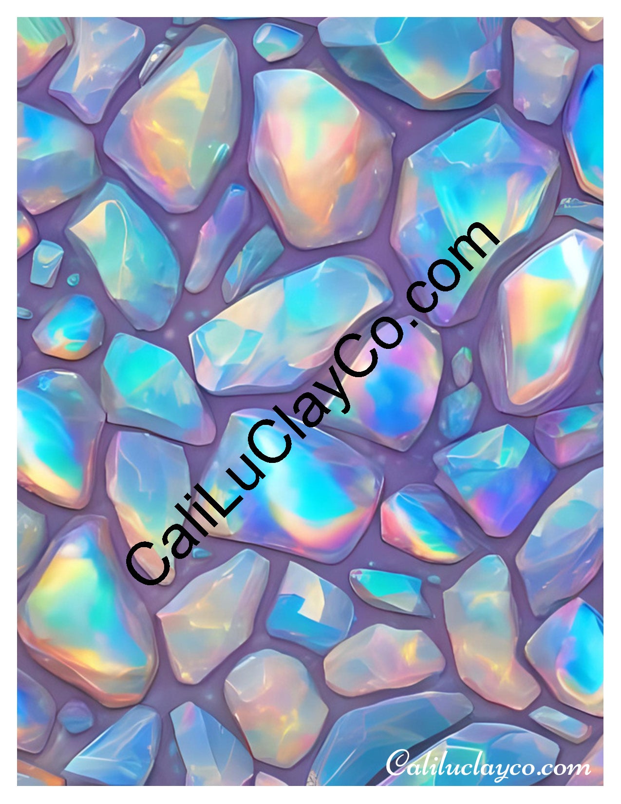 Bejeweled #6 Left & Right Polymer Clay Water-Soluble Transfer Sheet / Tattoo Paper