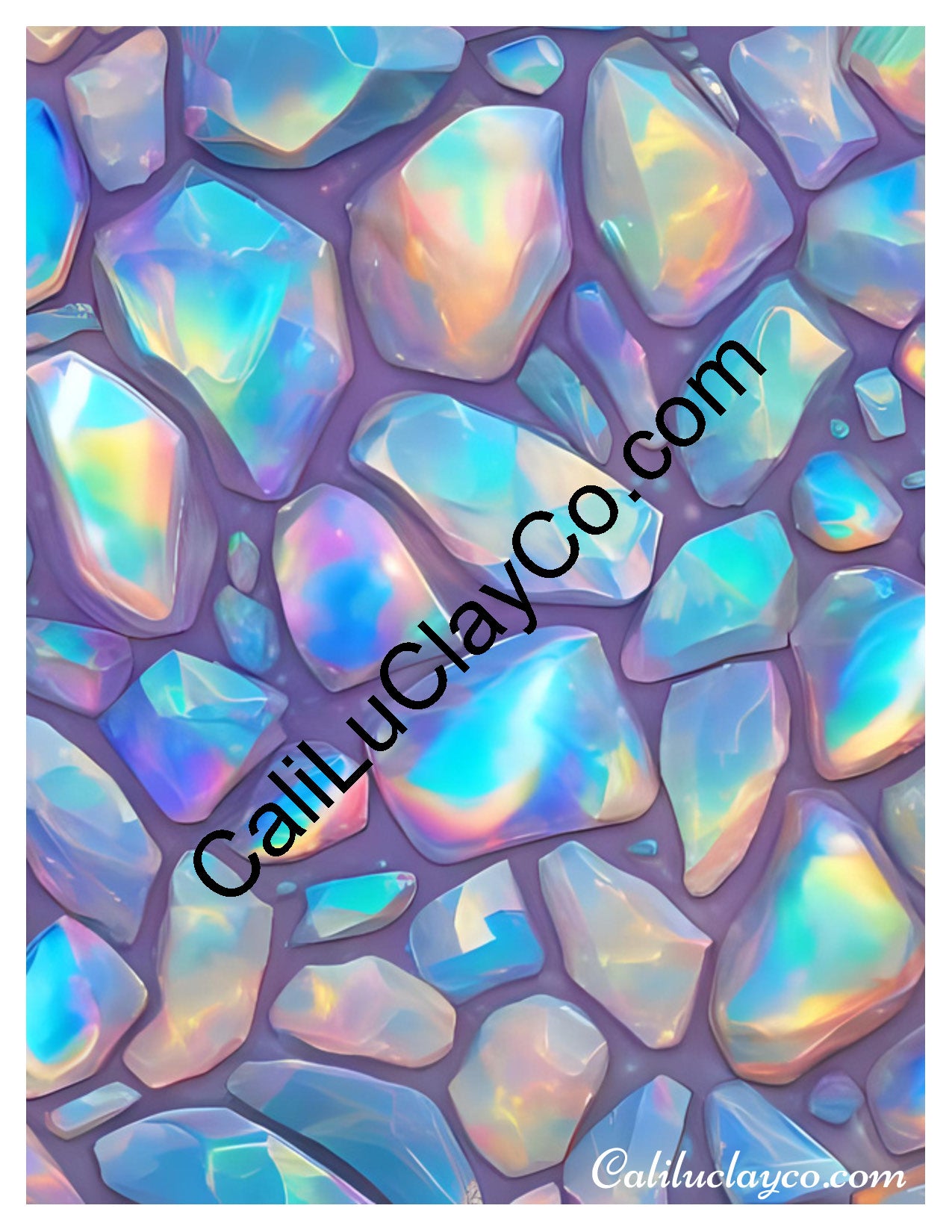 Bejeweled #6 Left & Right Polymer Clay Water-Soluble Transfer Sheet / Tattoo Paper