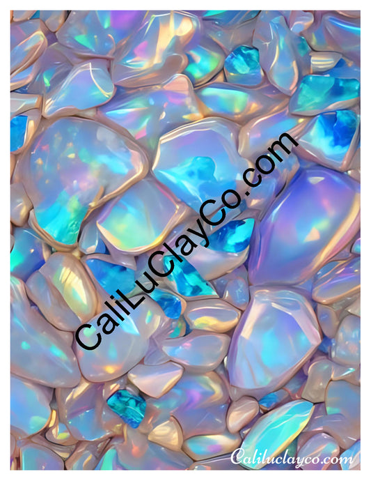 Bejeweled #7 Left & Right Polymer Clay Water-Soluble Transfer Sheet / Tattoo Paper