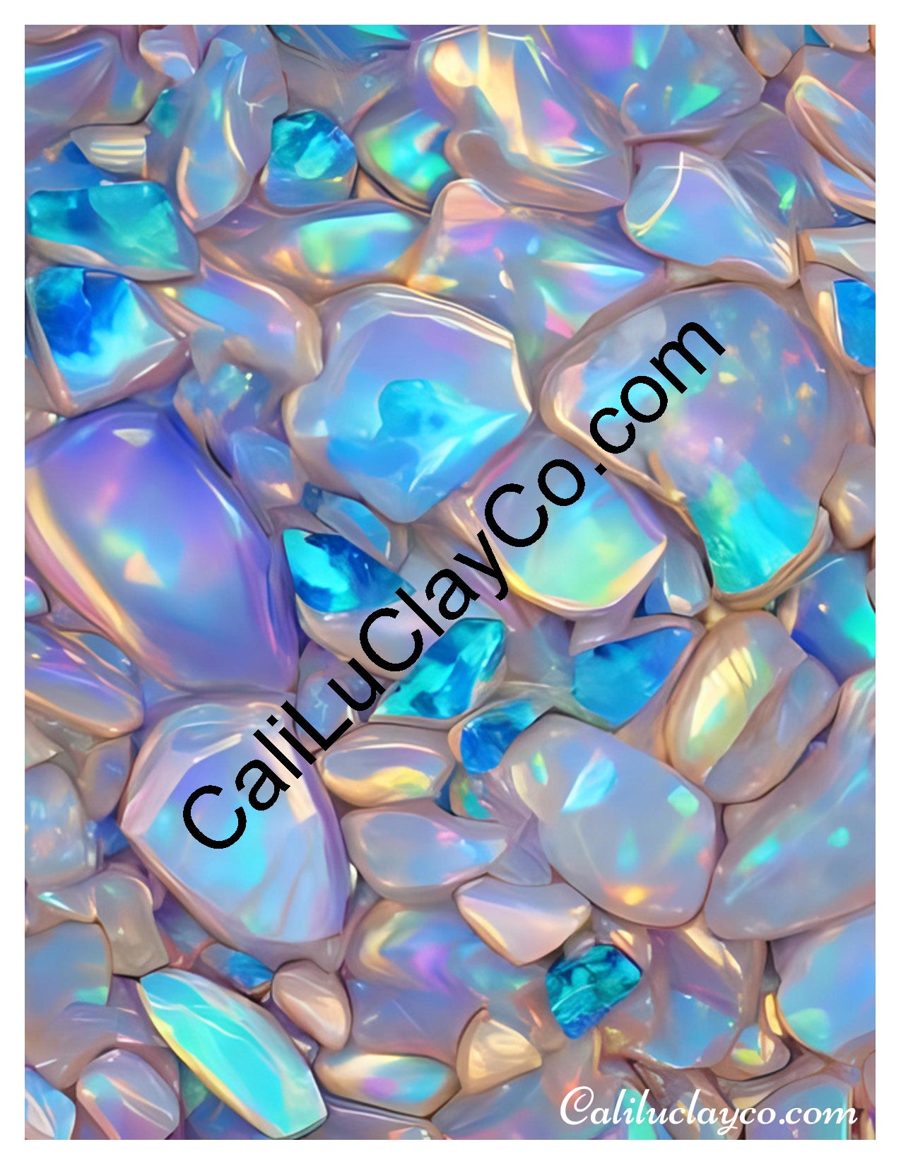 Bejeweled #7 Left & Right Polymer Clay Water-Soluble Transfer Sheet / Tattoo Paper
