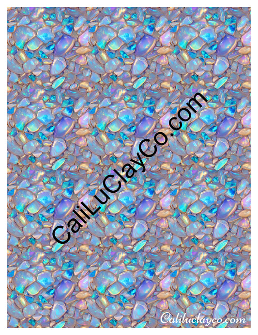 Bejeweled #7 MULTI Left & Right Polymer Clay Water-Soluble Transfer Sheet / Tattoo Paper