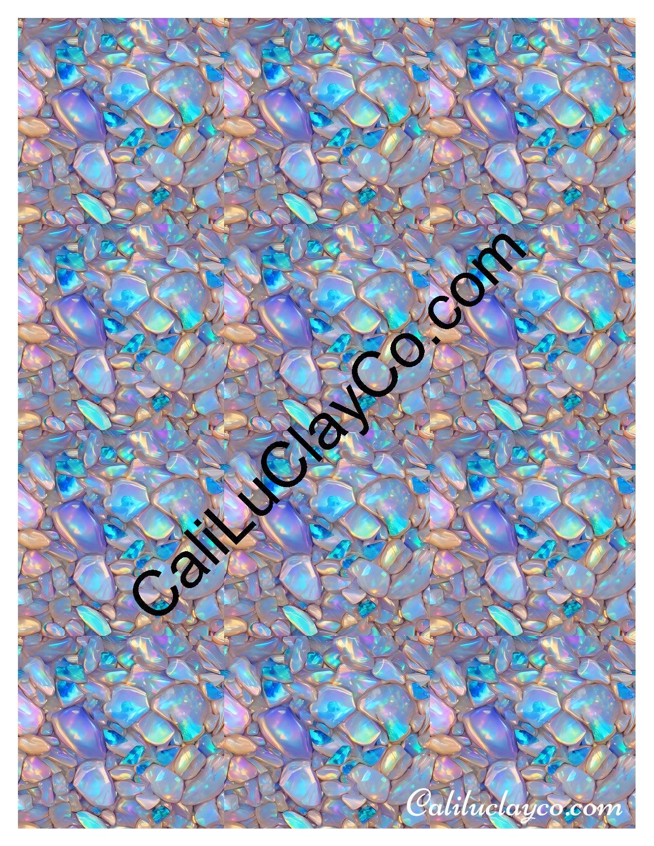 Bejeweled #7 MULTI Left & Right Polymer Clay Water-Soluble Transfer Sheet / Tattoo Paper