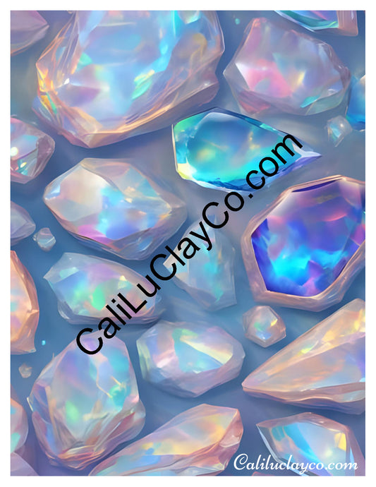 Bejeweled #1 Left & Right Polymer Clay Water-Soluble Transfer Sheet / Tattoo Paper