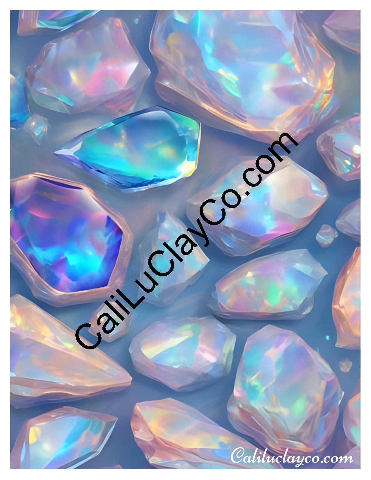 Bejeweled #1 Left & Right Polymer Clay Water-Soluble Transfer Sheet / Tattoo Paper