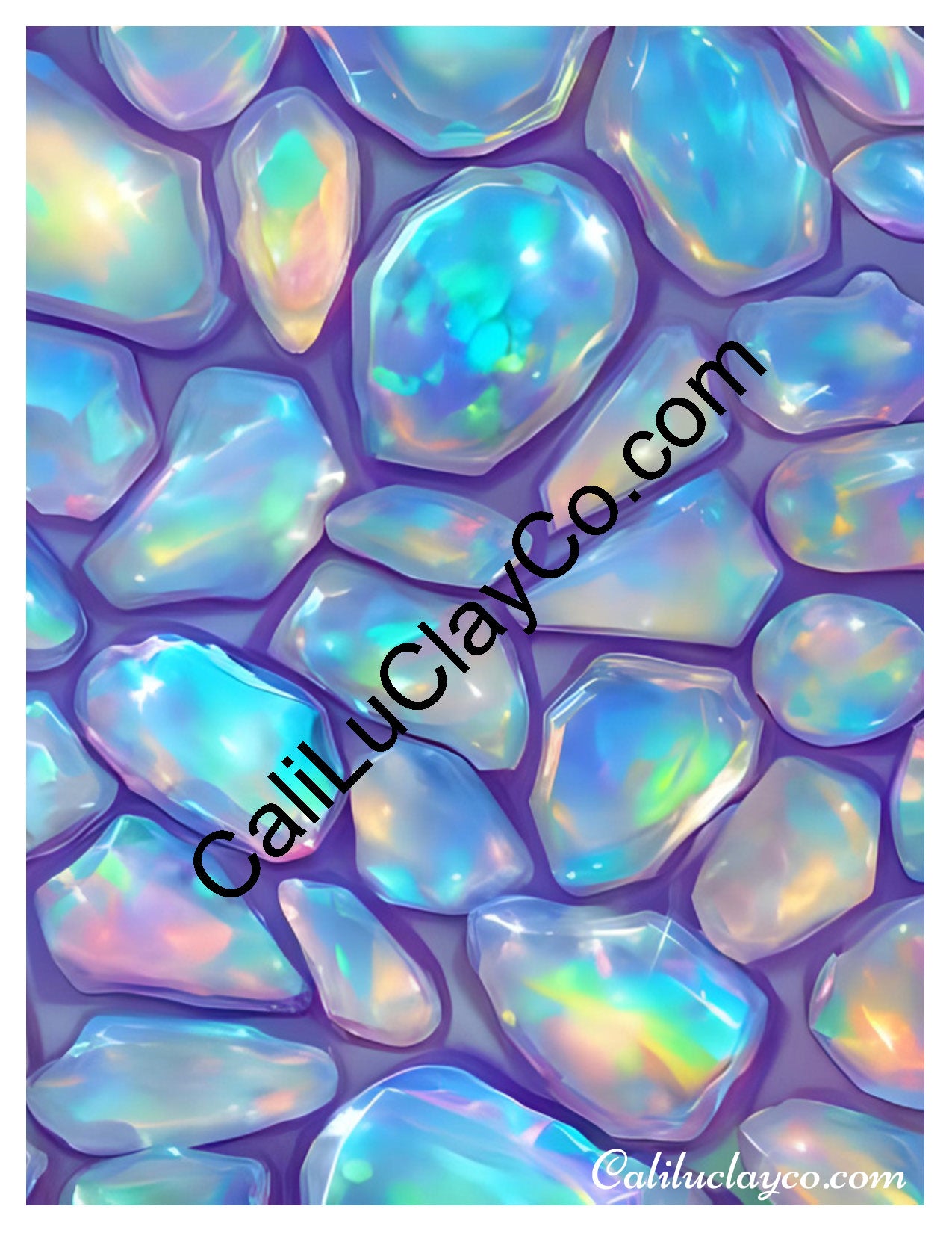 Bejeweled #2 Left & Right Polymer Clay Water-Soluble Transfer Sheet / Tattoo Paper