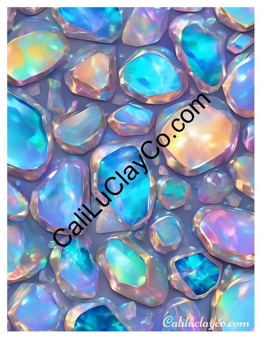 Bejeweled #3 Left & Right Polymer Clay Water-Soluble Transfer Sheet / Tattoo Paper