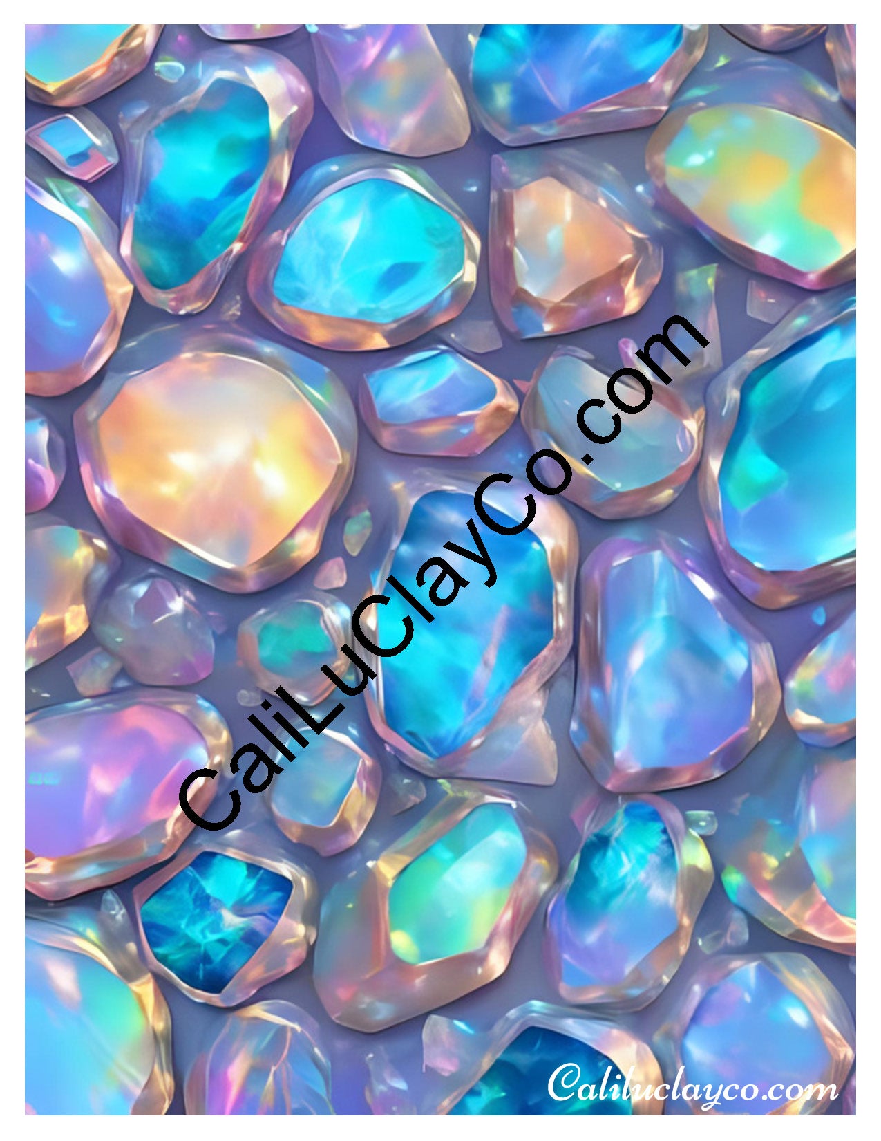 Bejeweled #3 Left & Right Polymer Clay Water-Soluble Transfer Sheet / Tattoo Paper