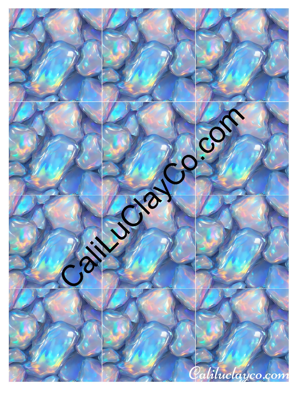 Bejeweled #4 MULTI Left & Right Polymer Clay Water-Soluble Transfer Sheet / Tattoo Paper