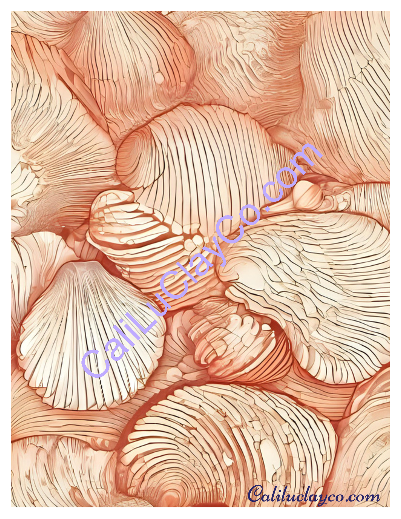 Alabaster Shell Pattern Polymer Clay Water-Soluble Transfer Sheet / Tattoo Paper
