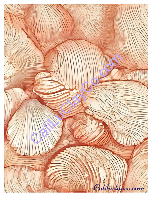 Alabaster Shell Pattern Polymer Clay Water-Soluble Transfer Sheet / Tattoo Paper