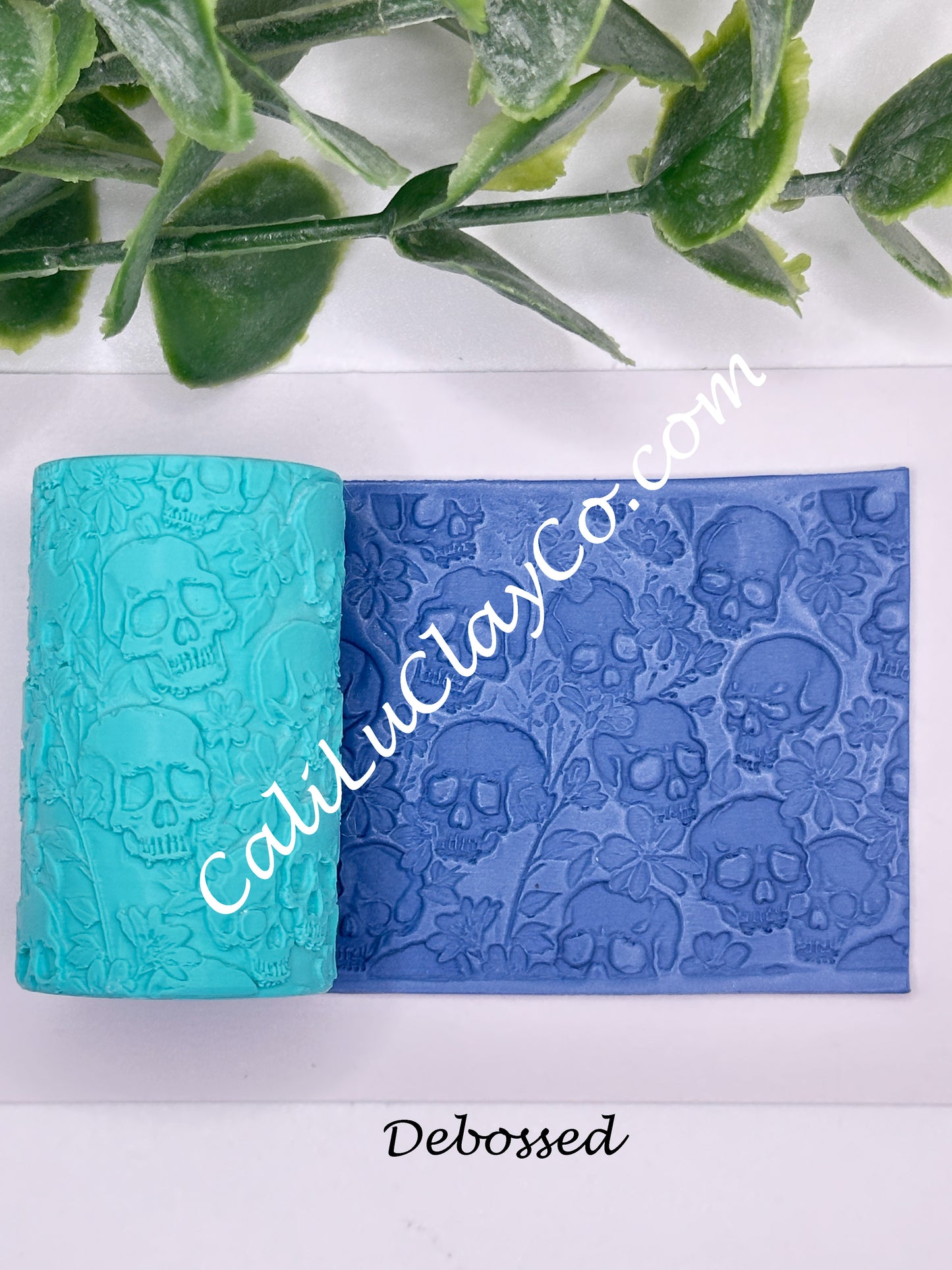 Floral Skulls Texture Roller for Polymer Clay/Fondant/Cookie Dough