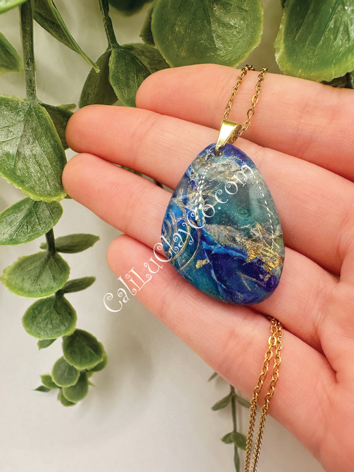 Marbled Ocean Drop Pendant