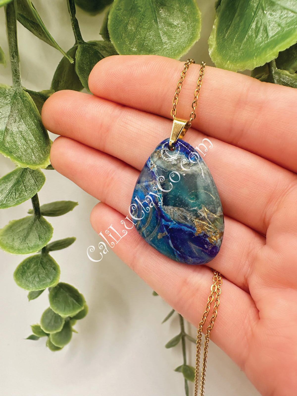 Marbled Ocean Drop Pendant