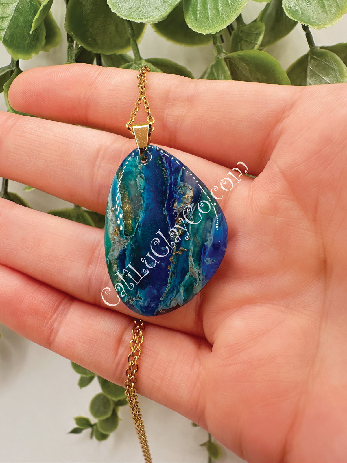 Marbled Ocean Drop Pendant