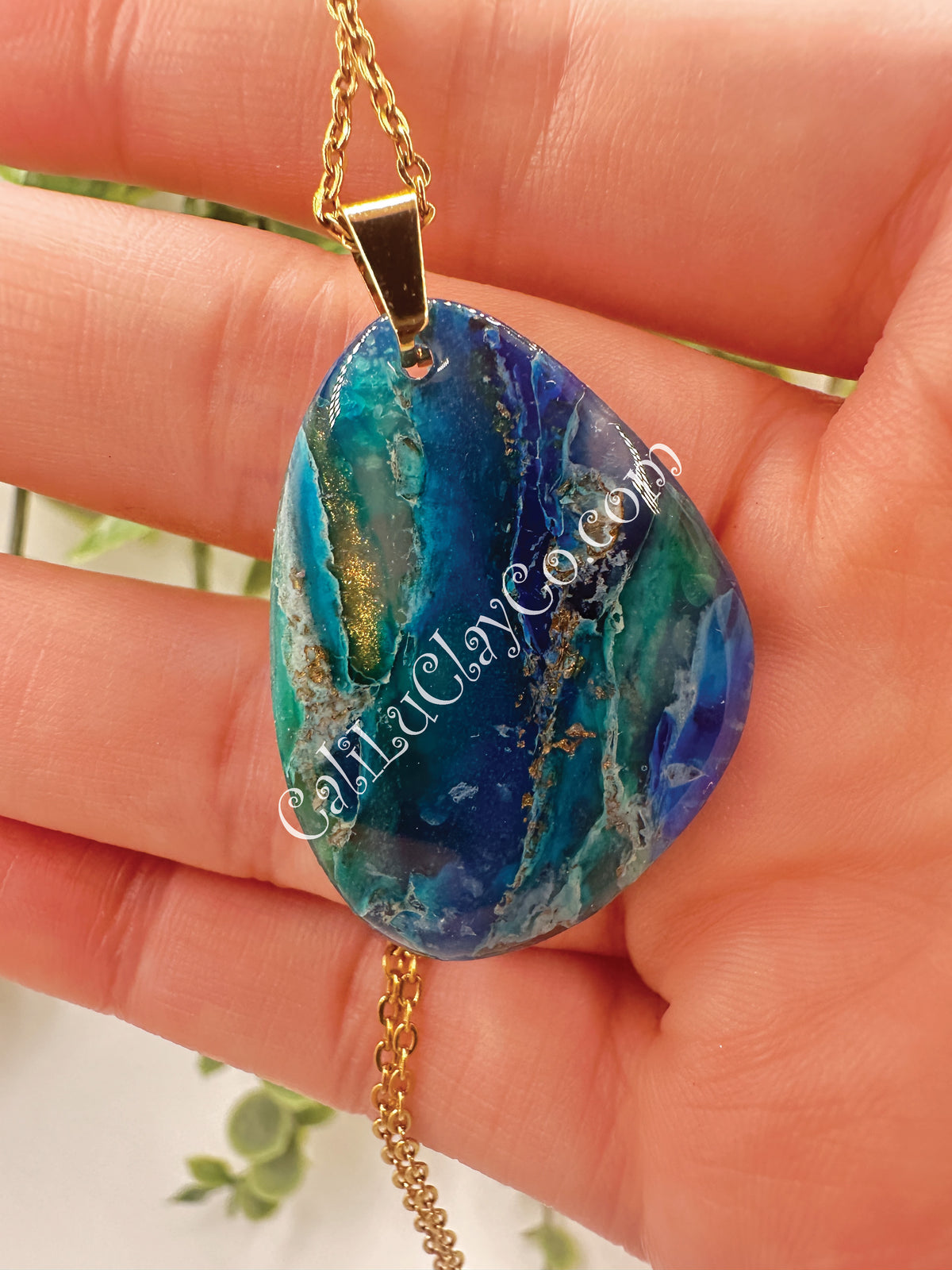 Marbled Ocean Drop Pendant