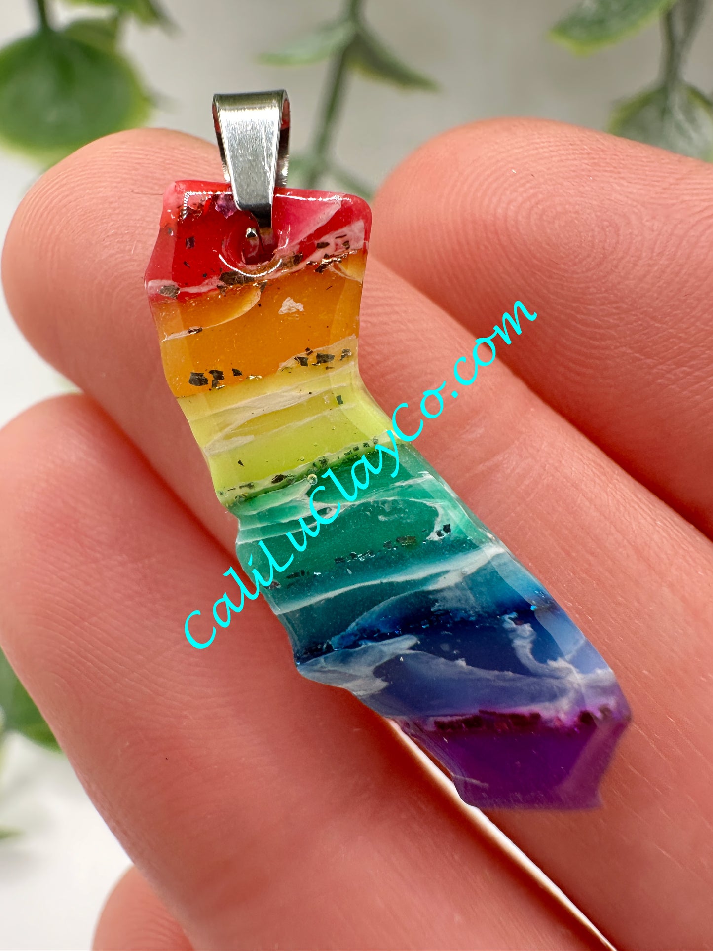 Glittery Rainbow California Pendant #1