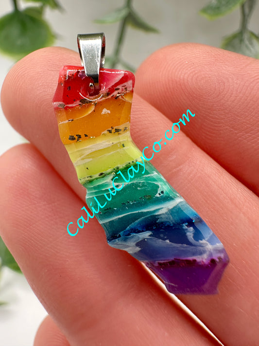 Glittery Rainbow California Pendant #1