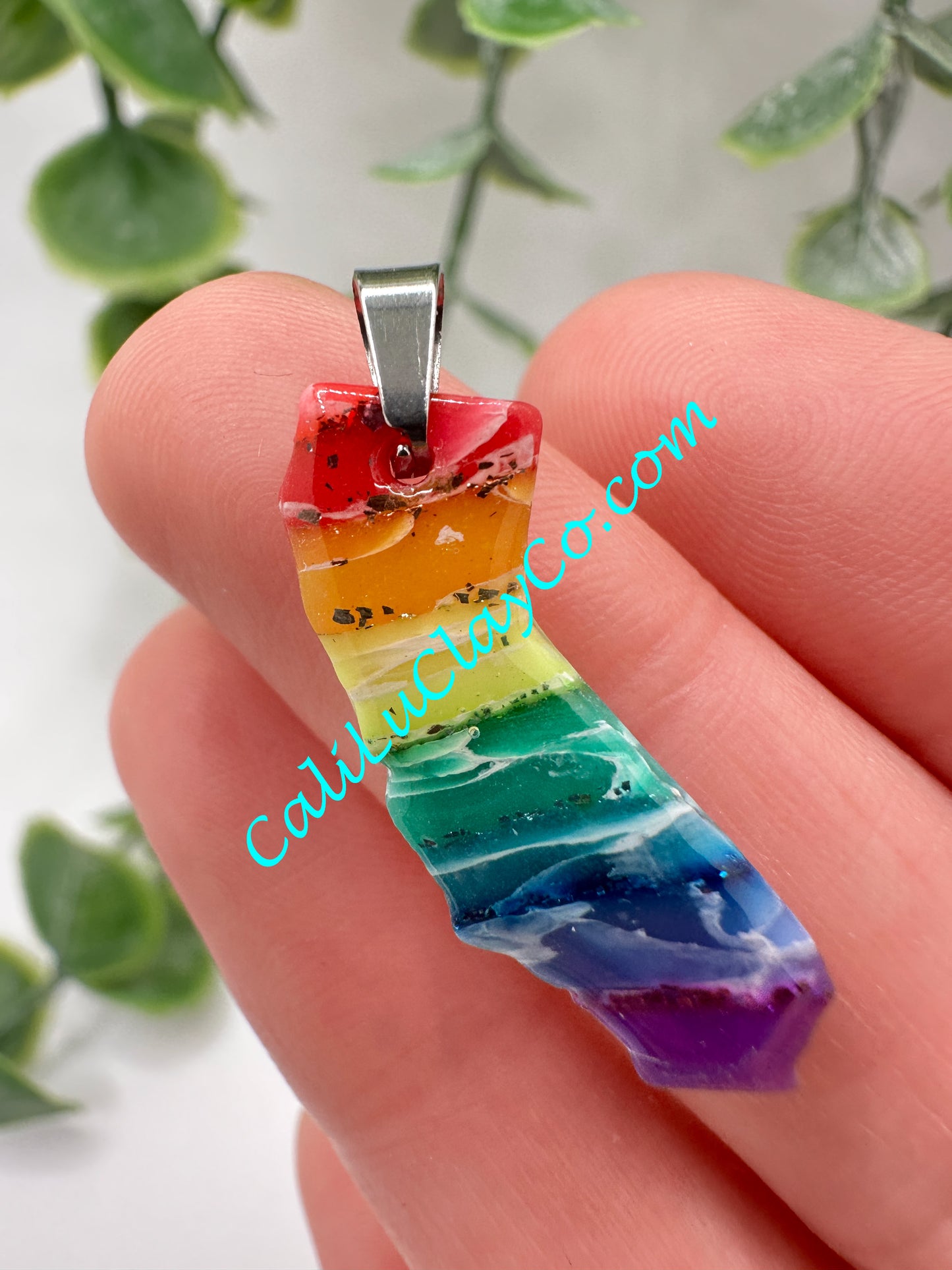 Glittery Rainbow California Pendant #1