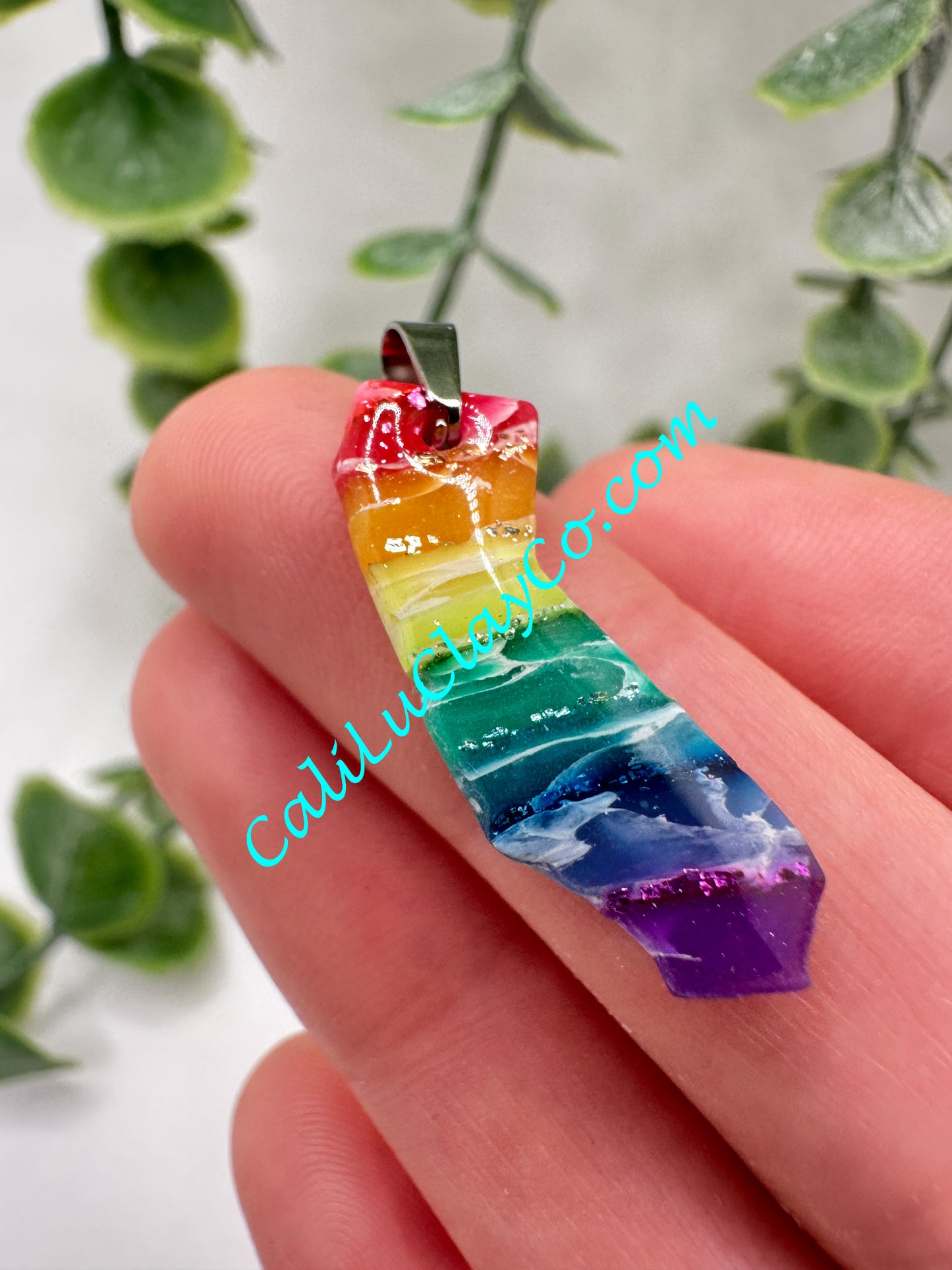Glittery Rainbow California Pendant #1
