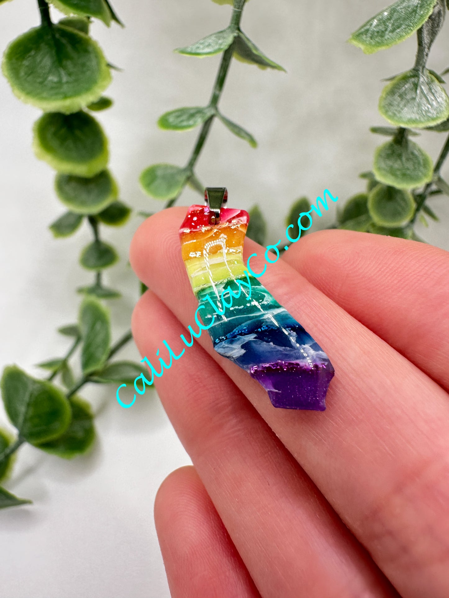 Glittery Rainbow California Pendant #1