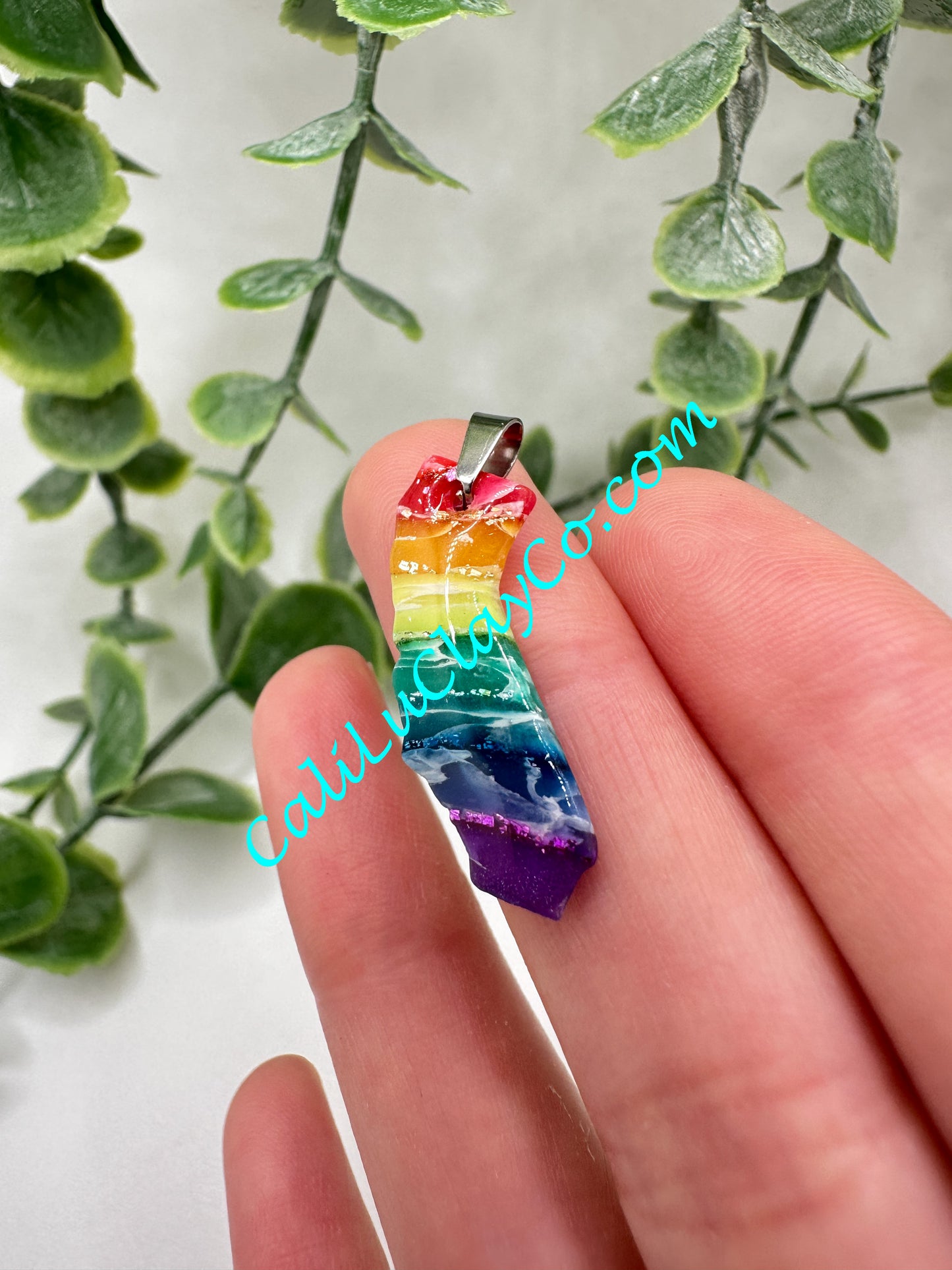 Glittery Rainbow California Pendant #1