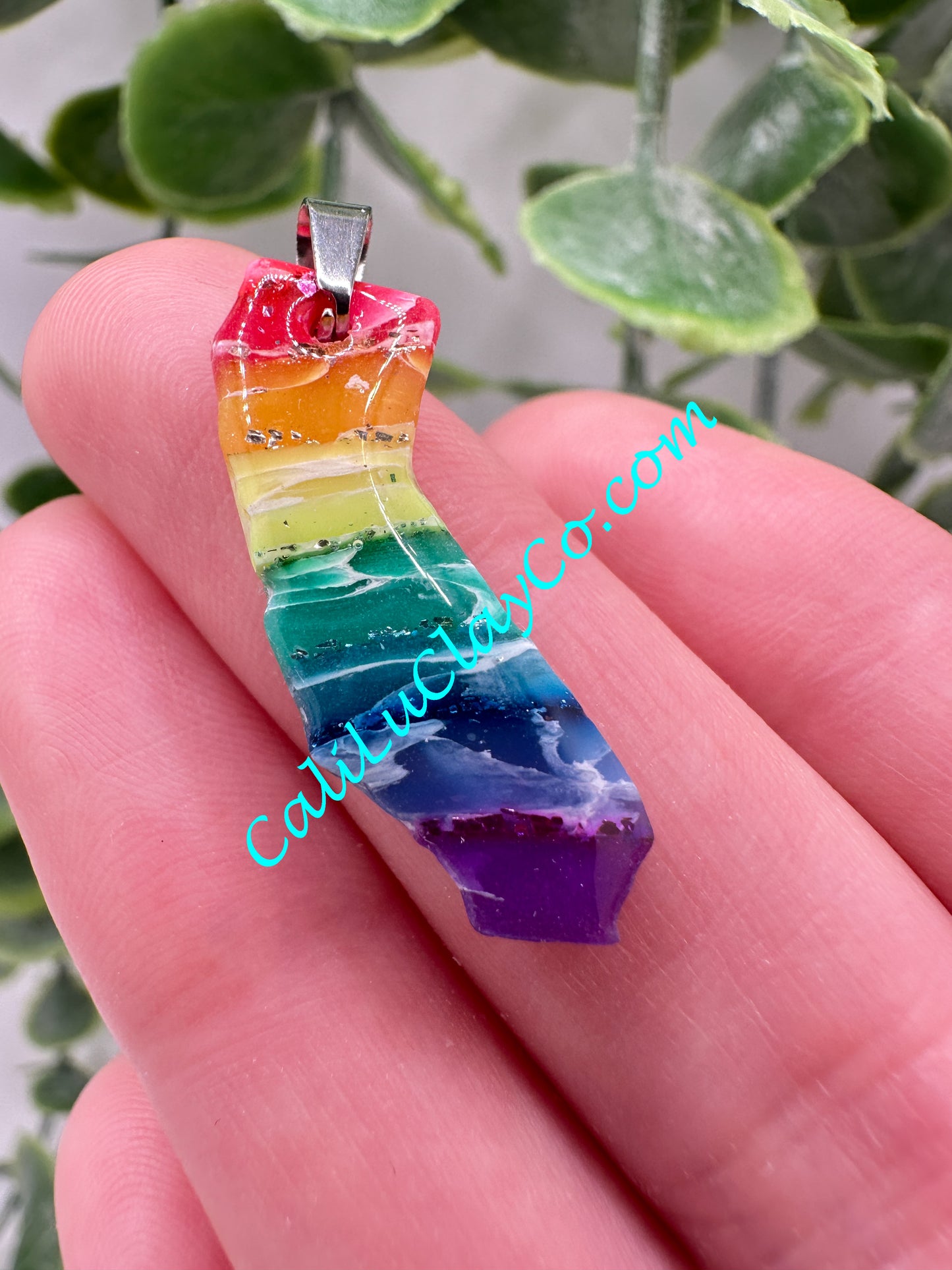 Glittery Rainbow California Pendant #1