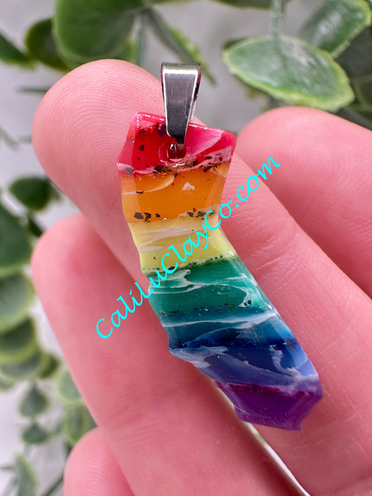 Glittery Rainbow California Pendant #1