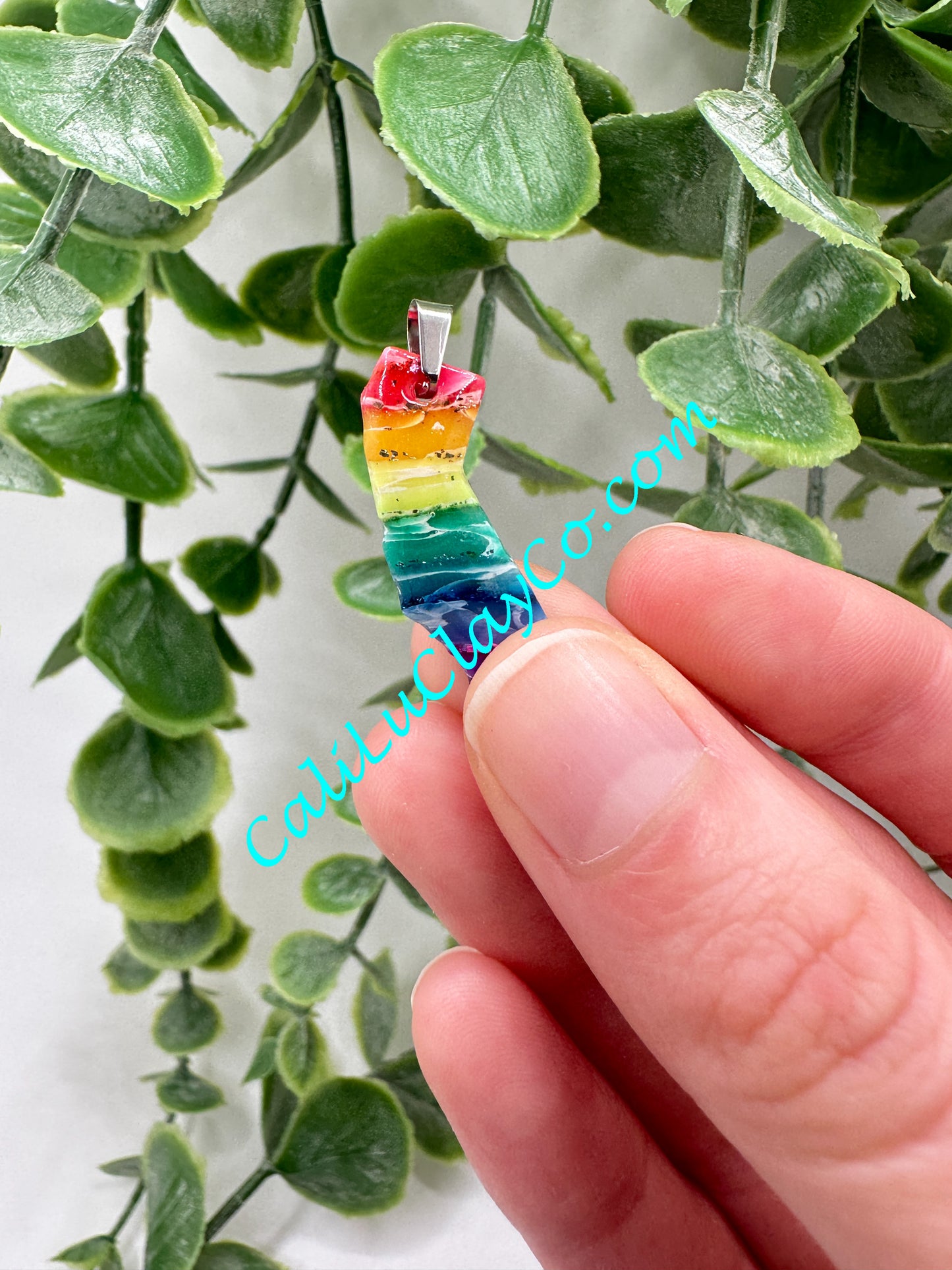 Glittery Rainbow California Pendant #1